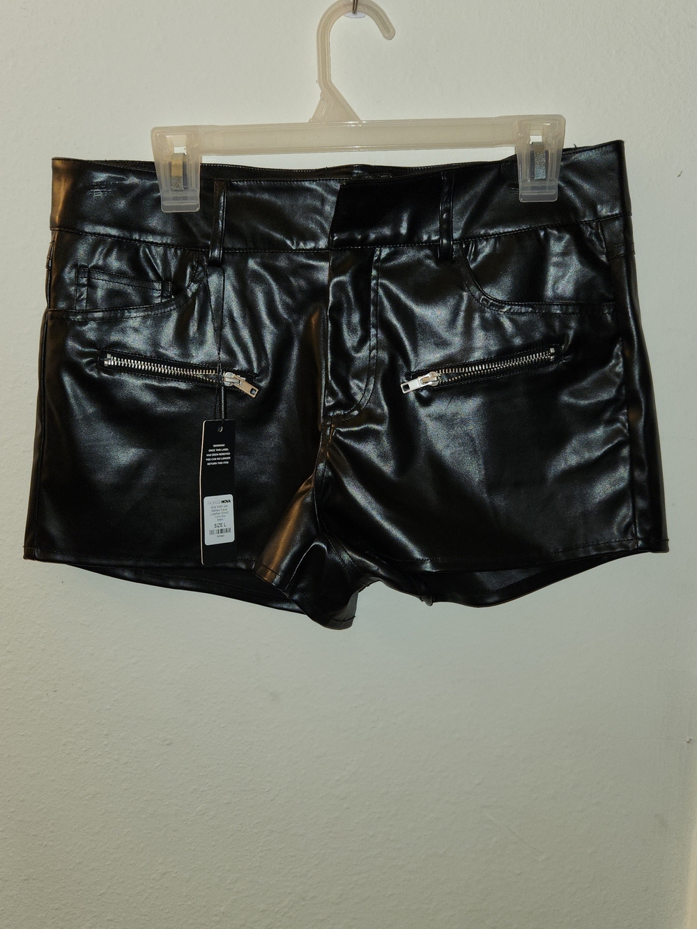 Faux Leather Black Women’s Shorts